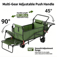 Carrito de Compras y Herramientas Plegable de Gran Capacidad (400L) con Carrocería Extendida para Acampar, Venta al Por Mayor de Fábrica, OEM