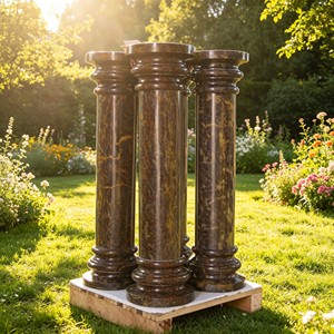 Columnas de Pedestal de Mármol Sólido de Lujo Moderno, Columnas Romanas Redondas para Exteriores, Escaleras, Color Personalizado - Product Image 1