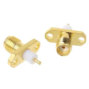 Vrouwelijke Rechte 2 Gaten Flens Sma Soldeer Jack Connector Voor Rg316 Rg174 Coax Kabel