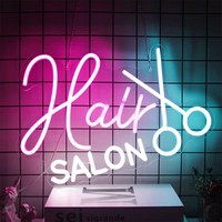 Enseigne néon LED en silicone personnalisée en gros, art mural lumineux d'intérieur pour salon de coiffure, barbier, zone de réception, décoration d'affichage