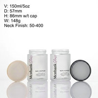 Pot en verre vide de 150 ml pour pilules et vitamines C avec couvercle en bambou, pot en verre à large ouverture de 5 oz pour compléments alimentaires, logo personnalisé ODM