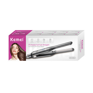 Plancha de pelo Kemei Km-2833, estilizador profesional iónico negro para todo tipo de cabello - Product Image 1