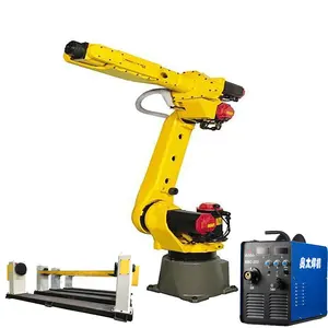 Équipement de soudage MIG Robot Fanuc M-10IA par points, soudage à l'arc avec positionneur Robot et soudeuse AOTI pour le soudage de l'acier inoxydable