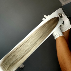 Extensions de cheveux I-Tip de qualité supérieure, 100% cheveux humains vierges européens, double épaisseur, cuticules alignées, extensions de cheveux I-Tip à la kératine - Product Image 1