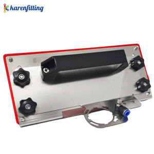 Base auxiliaire de chanfreinage de carreaux à bords rouges, compatible avec les meuleuses d'angle de 100 mm, gabarit de chanfreinage pour marbre - Product Image 1
