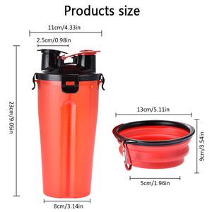 Independent Chamber Design Contain Food And Water Same Time Collapsible Dog Bowl Pet Water Bottle Portable - Product Image 5