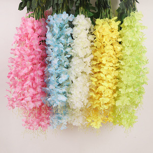 Vigne de plafond artificielle en soie Shangchu Wisteria 100cm-200cm, fleur artificielle pour décoration de mariage et de maison - Product Image 3