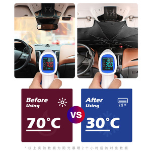 Car Sunshade Umbrella Front Windshield Foldable UV Protection Polyester Solid Color General Use - Product Image 2