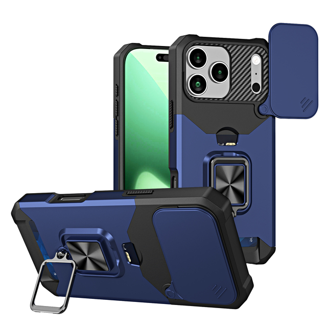 For iphone 17 Pro Max Kickstand Phone case Card Slot Camera Protection Mobile Phone case for iphone 16 15 14 13 12