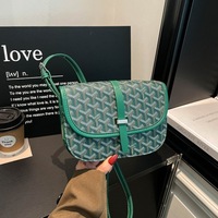 Sac bandoulière rétro de luxe en daim avec monogramme, petit format carré, style ethnique, sacoche de selle, sac de banlieue de niche, sac à bandoulière croisé