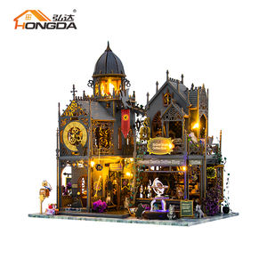 Производитель Hongda L2401 Huoluo замок мини Деревянный Кукольный дом Diy кукольный домик Миниатюрный Кукольный домик с подсветкой - Product Image 3