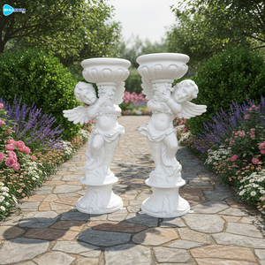 גן בעבודת יד משיש טבעי צנצנת פרחים ילדים מטעים מלוטש פארק עיצוב עכשווי מודרני - Product Image 2