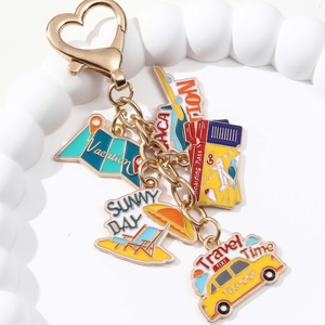 Portachiavi Creativo in Lega di Zinco a Forma di Biglietti Aerei, Serie Viaggi al Mare, Regalo Artigianale per Amici, Gioielli - Product Image 4