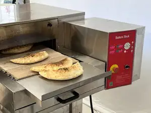 Ticari elektrikli pita ekmek taş konveyör fırın fırın dükkanı ve pizza restoran için