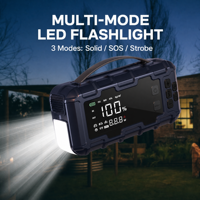 Démarreur de secours 2000A, gonfleur de pneus 160 PSI, batterie externe portable 16000 mAh avec charge rapide PD65W pour moteurs essence 8L et diesel 6L