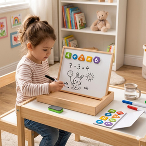 EDULAND OEM ODM <span class=keywords><strong>Jeu</strong></span> <span class=keywords><strong>de</strong></span> puzzle éducatif multifonctionnel en bois Montessori pour bébé, <span class=keywords><strong>jeu</strong></span> <span class=keywords><strong>de</strong></span> dessin, tableau d'activités, cartes flash, jouet - Product Image 4