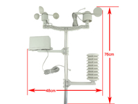 Sensor de Repuesto para WS02, Medidor de Velocidad y Dirección del Viento, Pluviómetro, Termohigrómetro, Plástico, IP44, Medición de Temperatura las 24 Horas