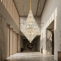 Lustre en cristal moderne de luxe, design personnalisé pour salle de banquet, villa, hall d'hôtel, escalier duplex, projet de lustre