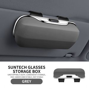 Boîte à lunettes de voiture multifonction de luxe en ABS, étui portable pour lunettes de soleil, étui pour lunettes de conduite, pare-soleil - Product Image 2