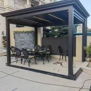 Pabellón Bioclimático Ajustable con Techo <span class=keywords><strong>de</strong></span> Láminas, Impermeable, <span class=keywords><strong>de</strong></span> Aleación <span class=keywords><strong>de</strong></span> Aluminio Marrón, Motorizado, <span class=keywords><strong>para</strong></span> Jardín, Patio Trasero, Terraza - Product Image 3