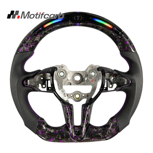 Volante Deportivo Personalizado de Fibra de Carbono Forjado en Morado con LED de RPM para Hyundai Serie N I30N I20N Elantra N N-line 2018-2026 - Product Image 1