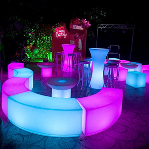 Meubles <span class=keywords><strong>de</strong></span> jardin LED lumineux pour l'extérieur, table et chaises, ensemble <span class=keywords><strong>de</strong></span> canapés/tabourets <span class=keywords><strong>de</strong></span> <span class=keywords><strong>bar</strong></span> pour les fêtes - Product Image 2
