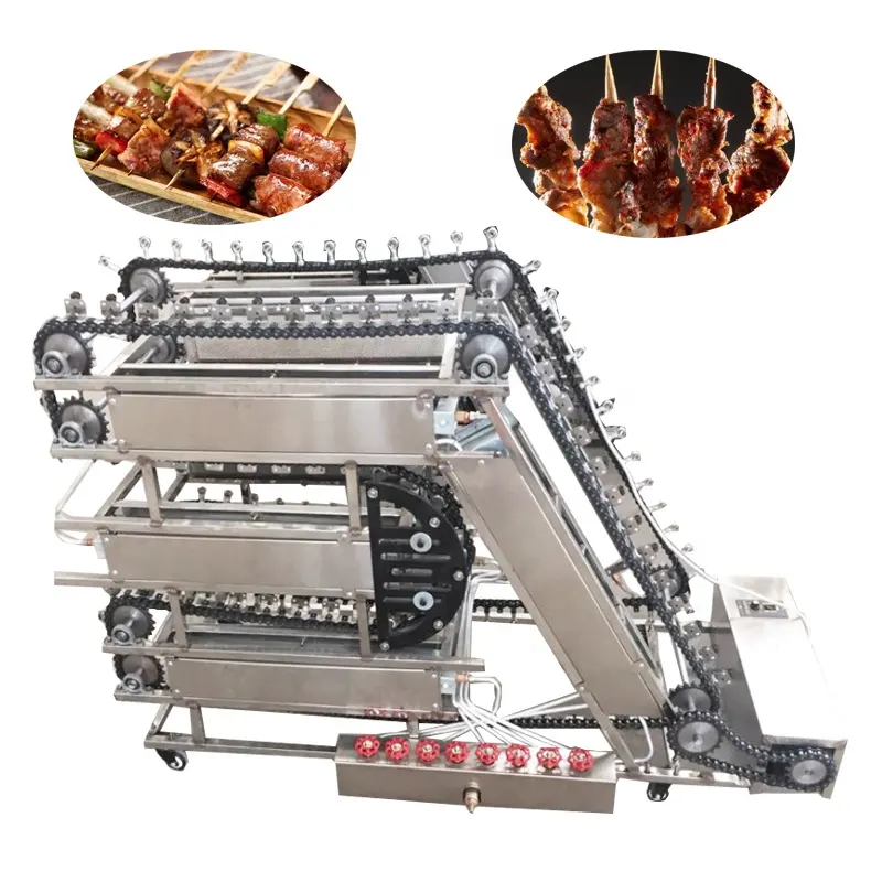 Automatic conveyors rotate roasted chicken barbecue roller grill electric machine