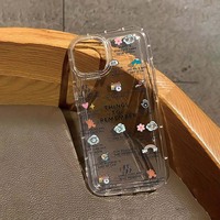 Coque de téléphone portable en TPU antichoc et anti-chute avec impression motif anglais pour iPhone Xs 11 12 13 14 15 16 17 18 Pro Max