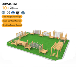 Equipo de Juegos de Madera Comercial Ninja Warrior para Escuelas, Entrenamiento de Agilidad y Equilibrio, Equipo de Juego Sensorial para Niños al Aire Libre - Product Image 1
