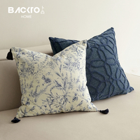 Lin coton canapé oreiller housse de coussin impression numérique style chinois floral jeter taie d'oreiller salon décor à la maison