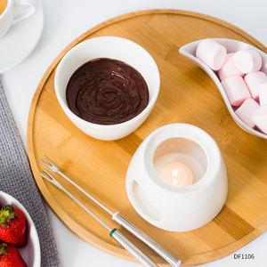 Vente en gros de service à <span class=keywords><strong>fondue</strong></span> en céramique blanche bon marché <span class=keywords><strong>pour</strong></span> <span class=keywords><strong>fromage</strong></span> <span class=keywords><strong>suisse</strong></span> et outils au chocolat - Product Image 2