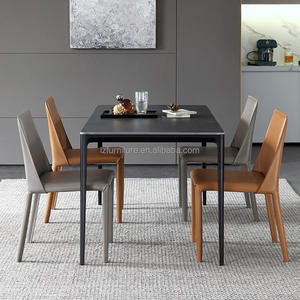 Sillas de comedor de lujo modernas y duraderas de fabricante OEM, tapizadas en cuero ecológico, muebles para el hogar. Sin reseñas aún. - Product Image 2