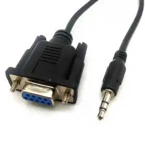 RS232 DB9 9 Pin Female ke 2.5mm Male TRS Serial Stereo kabel konverter Data