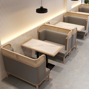 आधुनिक ठोस लकड़ी श्रृंखला तालिका कुर्सी सेट बूथ सीट टिकाऊ वाणिज्यिक रेस्तरां प्रत्यक्ष कारखाने कार्ड धारक सोफे संयोजन - Product Image 1