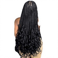 Perruque synthétique 24 pouces, extensions ombrées, tresses au crochet Faux Locs, Nu Locs Gypsy Goddess, douces et bouclées