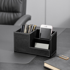 Organisateur de bureau multifonction de <span class=keywords><strong>luxe</strong></span> personnalisé en <span class=keywords><strong>cuir</strong></span> PU, porte-stylos pour bureau et maison, personnalisable - Product Image 2
