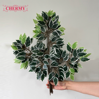 Branches et feuilles d'arbre de ficus artificiel DC037, fausse feuillage de banian pour la décoration paysagère de jardin