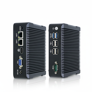 Routeur industriel mini PC de bureau intégré sans ventilateur 6 LAN 2 5G SFP J6412 N100 pour rail DIN, compatible Pfsense Opnsense, YKRGKJ002, double COM et Du - Product Image 2