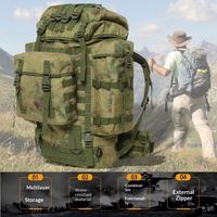 Sac à dos tactique robuste, imperméable et respirant, grande capacité 80L, pour randonnée et camping en plein air