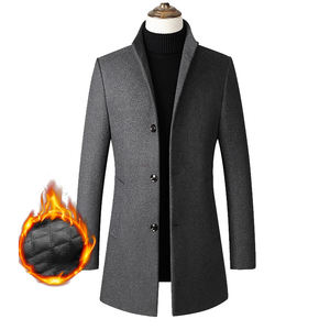 Manteau d'hiver pour <span class=keywords><strong>homme</strong></span>, trench-coat, veste de costume, mélange de couleurs noir et gris, pardessus - Product Image 5