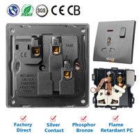 Prise murale ultra-fine de style britannique, design moderne et luxueux, PC 13A 3 broches 1 poste, indice de protection IP21, certifiée CCC CE
