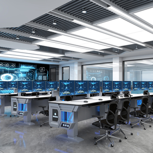 Tavolo Console Moderno Regolabile per Monitoraggio Impianti Chimici, Centri di Comando Ferroviario e Portuali, con Design Ecologico - Product Image 1