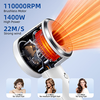 Sèche-cheveux professionnel à ions négatifs haute vitesse 110000 tr/min pour salon, hôtel et extérieur, moteur DC sans balais, 3 vitesses/3 températures