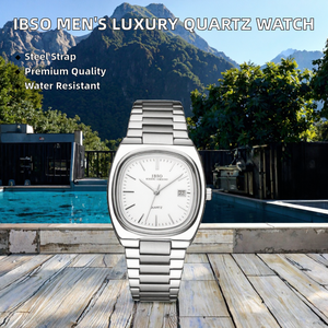 Montre analogique simple pour homme <span class=keywords><strong>IBSO</strong></span>, mouvement Seiko à quartz, alliage, étanche 3ATM, bracelet en acier inoxydable, luxe, dernier modèle, mouvement original. - Product Image 2