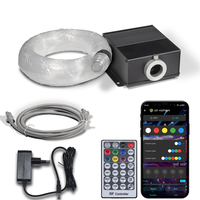Sumber Cahaya LED Kompak Aluminium 18W RGBW Efek Kelap-Kelip Kontrol APP DMX512 Mesin Cahaya Serat Optik Proyektor Profesional
