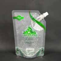 Logo personnalisé 200ml 300ml 500ml Pochette à bec verseur pour aliment pour bébé Sac de recharge debout Jus de yaourt Purée Sirop Café Vin Boisson liquide
