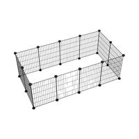 Offre Spéciale bricolage chien parc filet de fer clôture pour chat et petits animaux coffre-fort pour animaux de compagnie avec fermeture à bouton pour jeu intérieur
