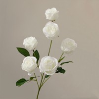 Fleurs artificielles en soie et plastique blanches, faites à la main, longue durée, pour mariage, Noël : roses, phalaenopsis, lys, étoiles