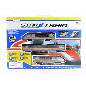 Electric high speed train model toy simulated railways track train with light and voice