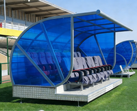 Bancs de Reserves Doubles de Luxe ACT pour Équipes de Football |   Sièges de stade pliables et durables en aluminium anodisé, 2 à 24 places